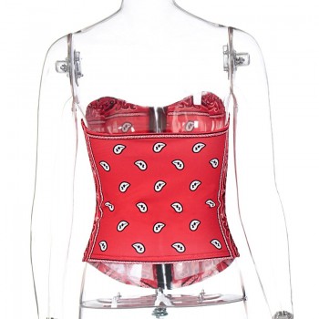 Beyprern Hot Printed Strapless Sexy Corset Tops 2020 New Women Body Shaper Skinny Party Clubwear Sleeveless Slim Tanks Club Vest